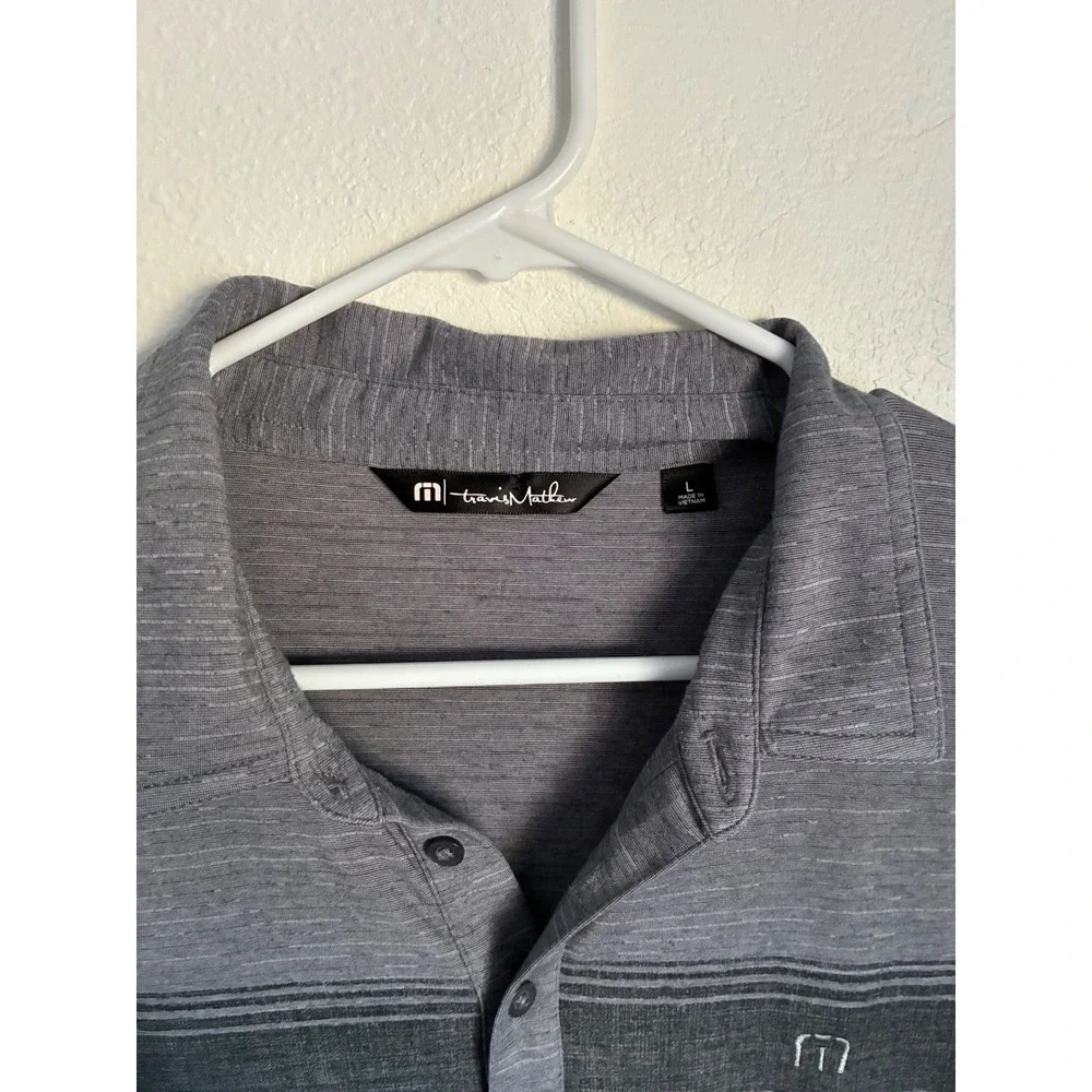 TravisMathew Mens Grey Heathered Rescue Open 2021 Golf Polo Shirt Large L